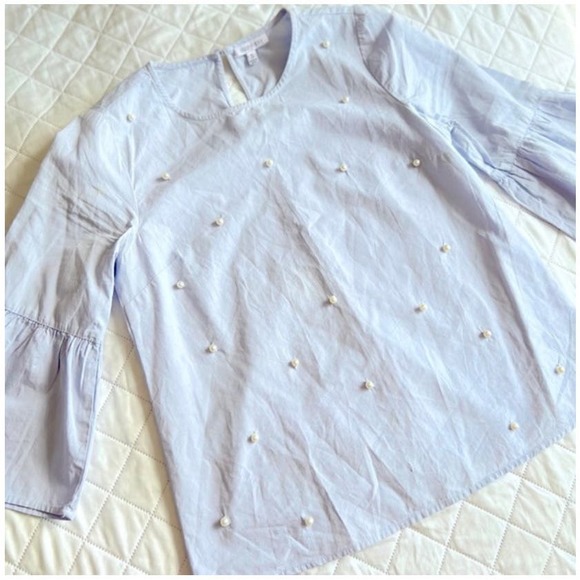 Bell Sleeve Blouse with Pearl Embellishments- Size Small - Picture 4 of 4
